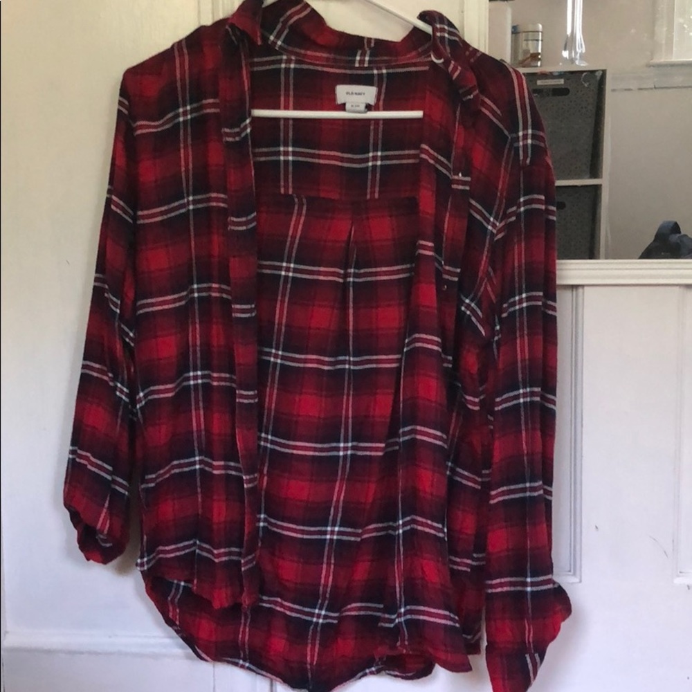 Red navy blue and white Flanagan